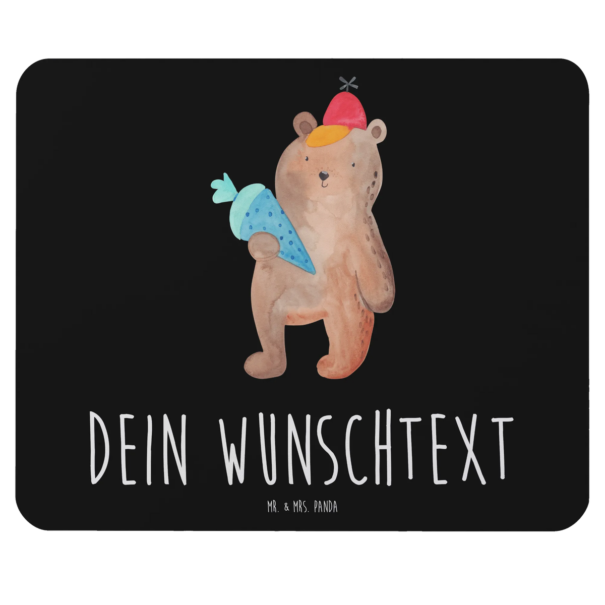 Personalised mouse mat bear School cone bear, teddy, teddy bear, cuddly toy, Starting school, Primary school, School gift, Bear motif, First day of school gift, School enrolment gift, School bag