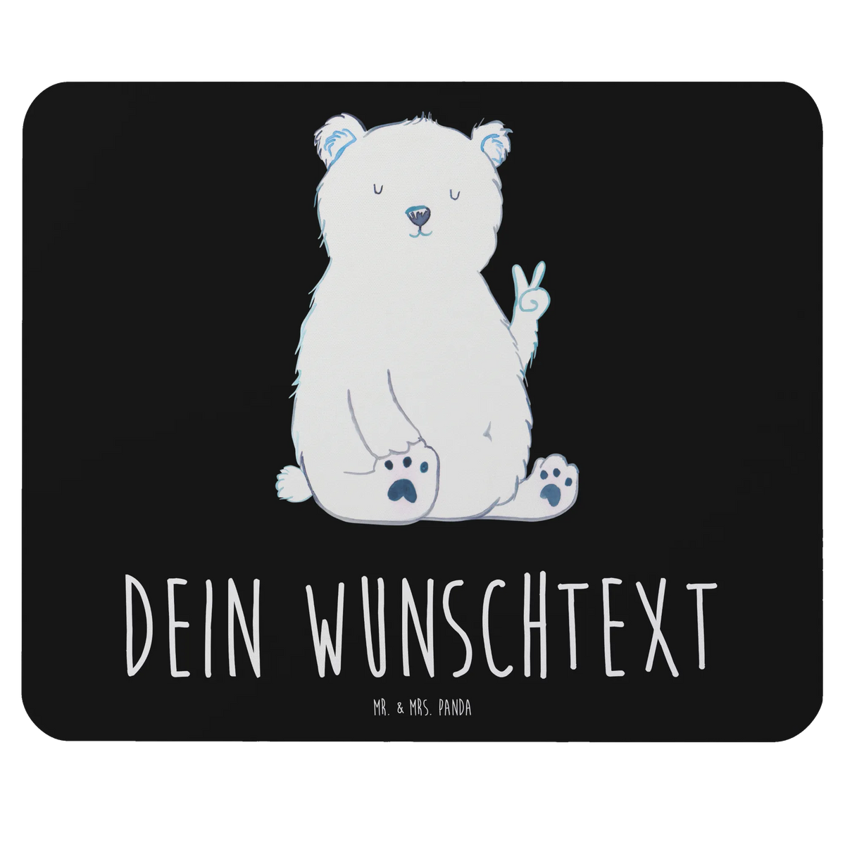 Personalised mouse mat Icebear Lazy teddy bear, cuddly toy, lazy, North Pole, office job, workplace, work, Polar bear, relaxing
