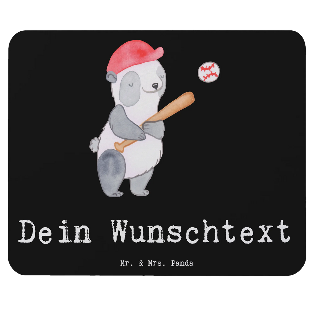 Personalised mouse mat panda playing baseball Gift, sport, hobby, giving, thank you, award, profit, athlete, play baseball, baseball games, baseball club, baseball field, ball sports, baseball match