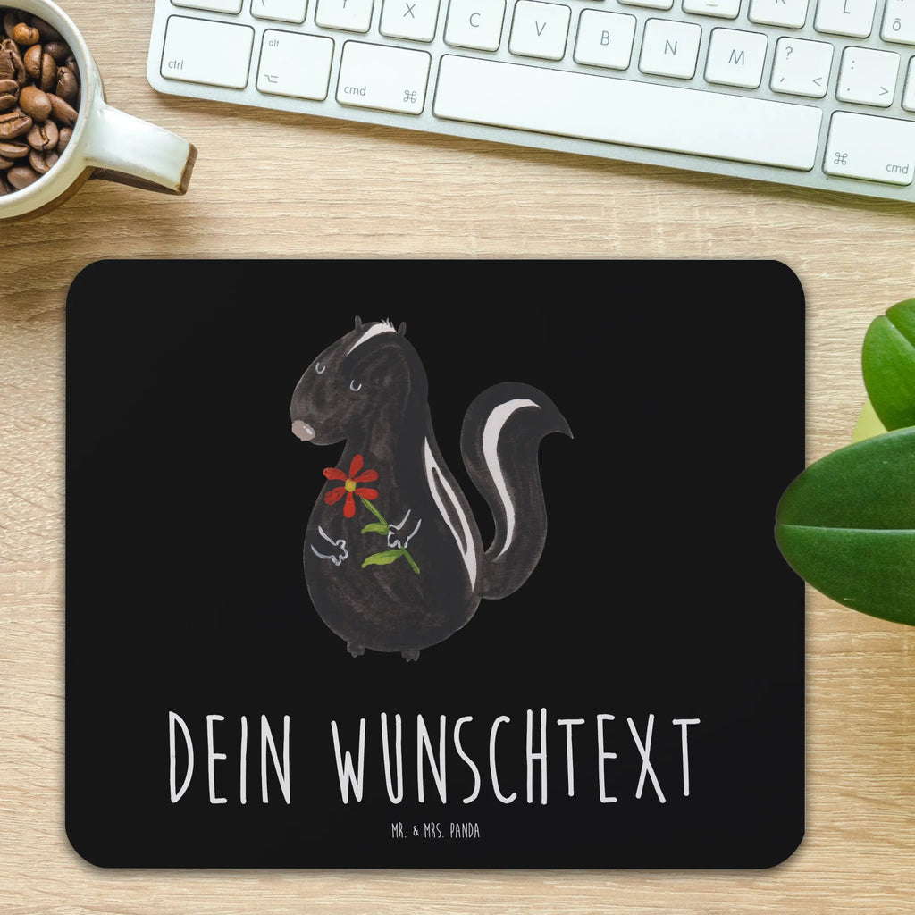 Personalised mouse mat skunk flower Skunk, stink, predator, stinker, dreams, wild animal, daydreamer, skunk, dreamy