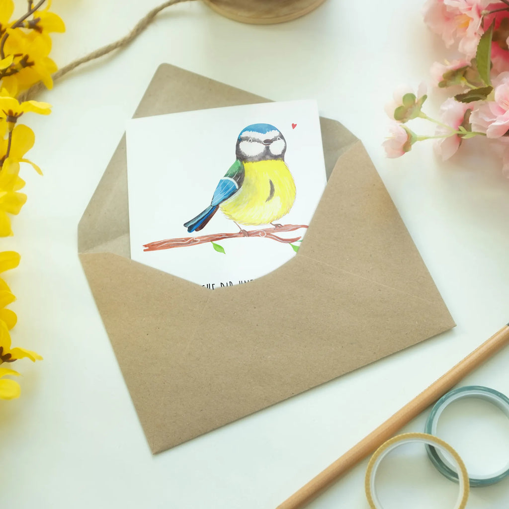 Greetings card Bird blue tit birthday card, invitation card, wedding card, greeting card, folding card, Easter, Easter bunny, blue tit, spring fever, Easter time, Easter greetings, bird, Easter presents, spring, greetings