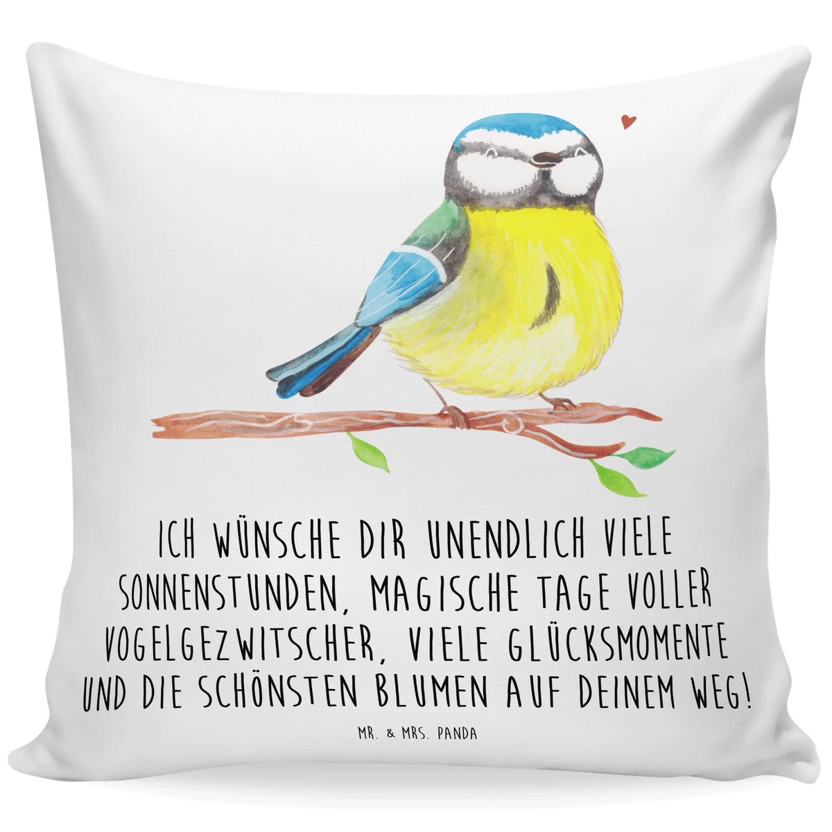 Cushion Bird blue tit Pillow, couch, soft, cushion, pillows, 40x40, sofa, pillow case, settee, fluffy, pad, bed, bedroom, 40 x 40, Easter, Easter bunny, Easter time, Easter greetings, spring fever, Easter presents, bird, greetings, spring, blue tit