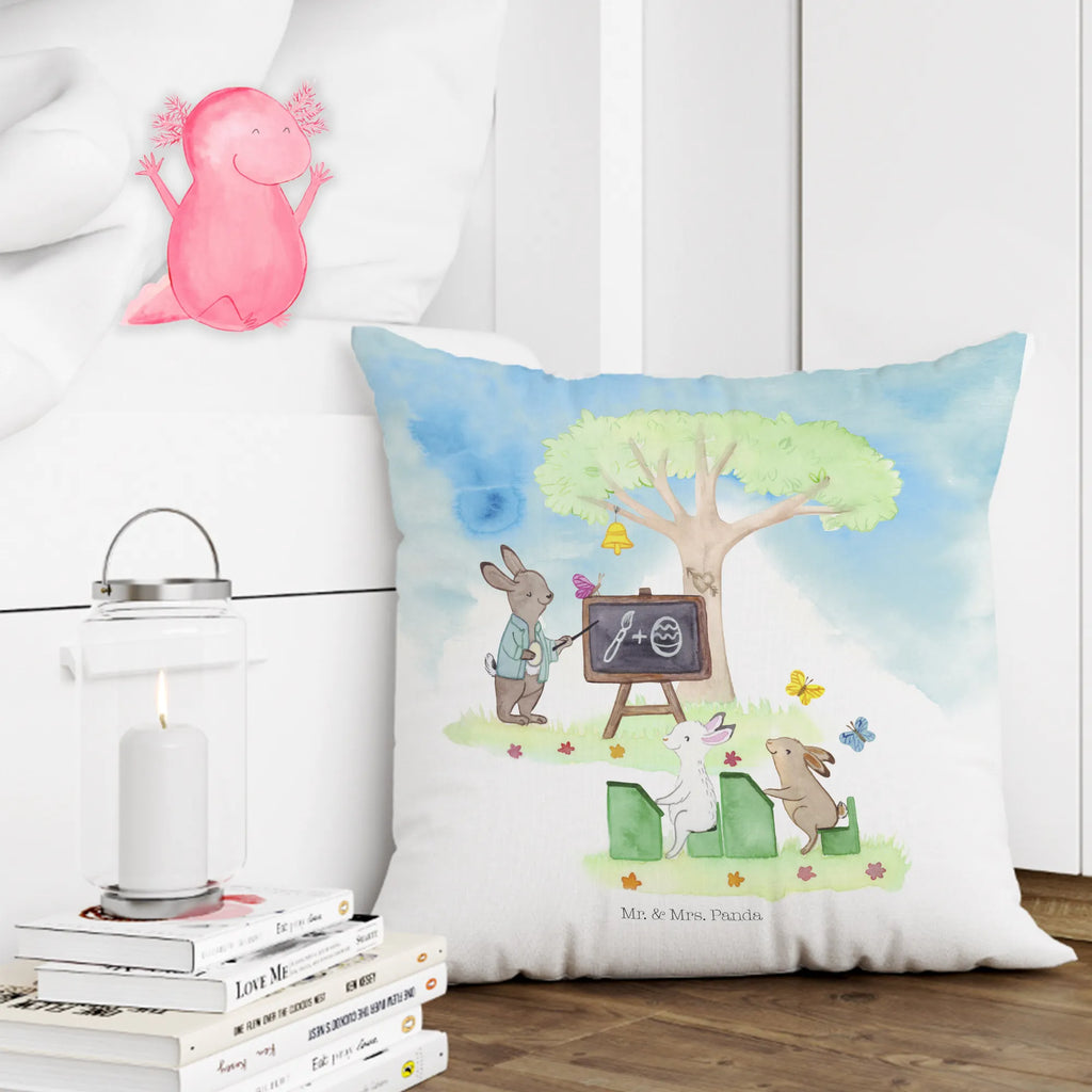 Cushion Easter rabbit school settee, Pillow, 40x40, bed, cushion, couch, 40 x 40, sofa, pillow case, pad, soft, pillows, fluffy, bedroom, Easter, Easter bunny