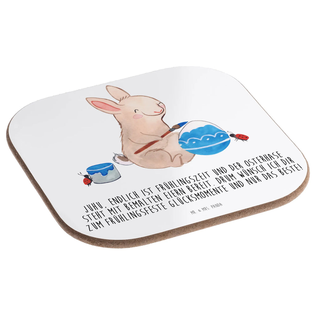 Square coaster Hare ladybug glass coasters, gifts, Coasters, breakfast, party, presents, gift, Easter, Easter bunny, bunny, Easter presents, spring fever, Easter greetings, spring greetings, Easter eggs, painting eggs, spring, picnicking