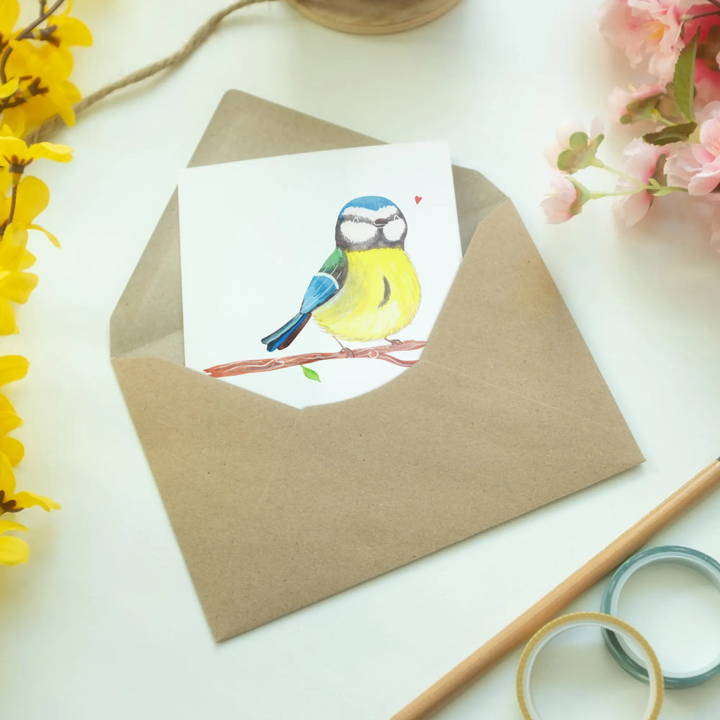 Personalised greetings card Bird blue tit Easter, Easter bunny, Easter time, spring fever, Easter presents, spring, bird, blue tit, greetings, Easter greetings