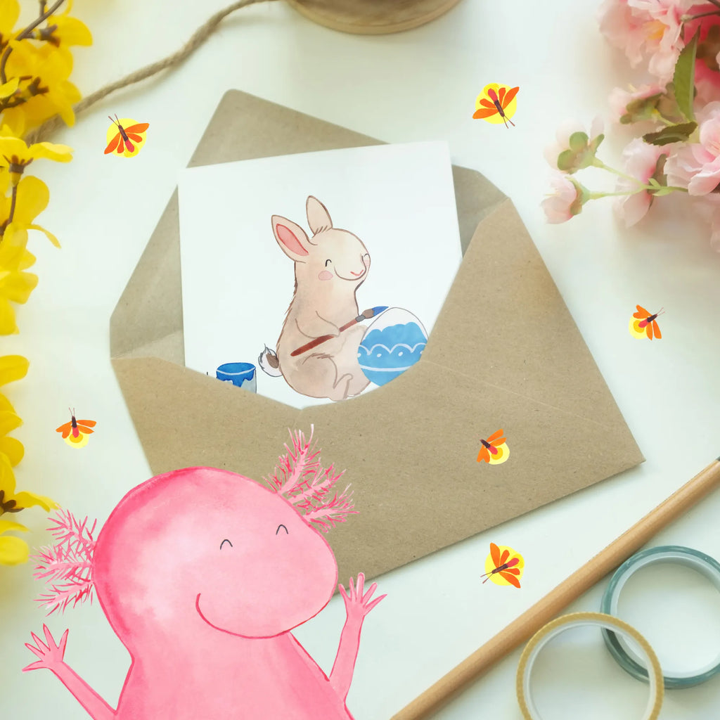 Personalised greetings card Hare ladybug Easter, Easter bunny, spring, bunny, painting eggs, spring fever, Easter greetings, Easter eggs, Easter presents, spring greetings, picnicking