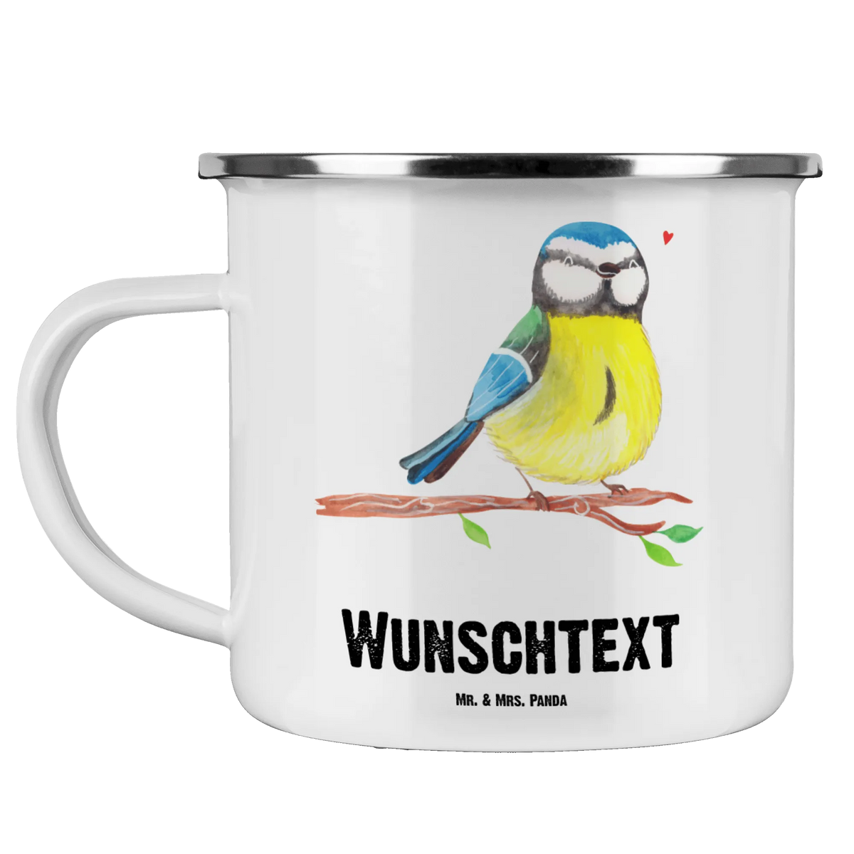 Personalised enamel cup Bird blue tit Easter, Easter bunny, Easter greetings, blue tit, bird, Easter time, spring fever, greetings, spring, Easter presents