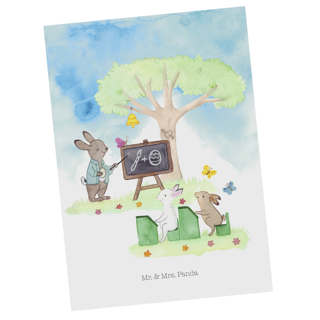 Pocztówka Wielkanoc Szkoła królicza Wielkanoc, zajączek wielkanocny, prezenty wielkanocne, gniazdo wielkanocne, dekoracje wielkanocne, prezenty na Wielkanoc, prezent wielkanocny, prezenty wielkanocne dla dzieci, Wielkanoc dla dzieci