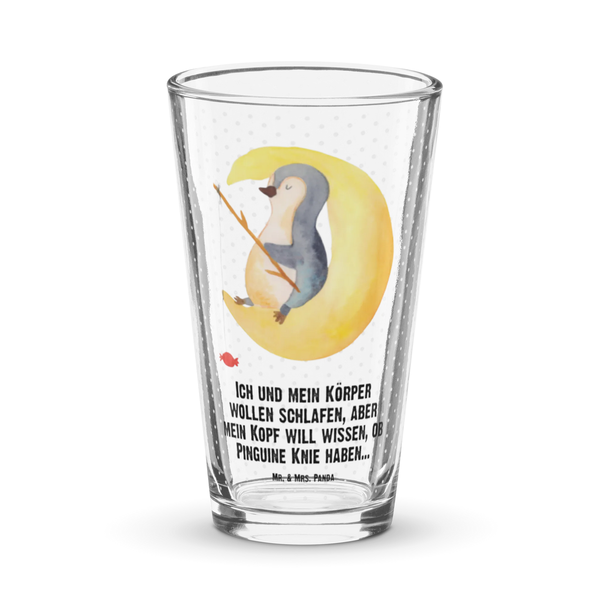 Premium drinking glass Penguin moon
