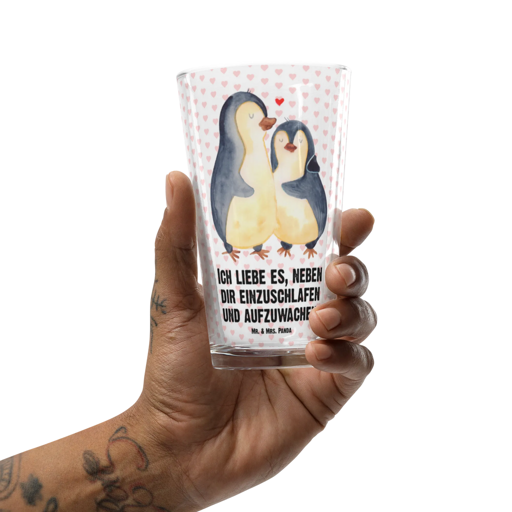 Szklanka do picia premium pingwiny zasypianie Miłość, partner, przyjaciel, przyjaciółka, mąż, żona, wesele, zaręczyny, prośba o rękę, prezent miłosny, rocznica, dzień ślubu