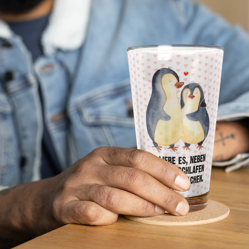 Szklanka do picia premium pingwiny zasypianie Miłość, partner, przyjaciel, przyjaciółka, mąż, żona, wesele, zaręczyny, prośba o rękę, prezent miłosny, rocznica, dzień ślubu