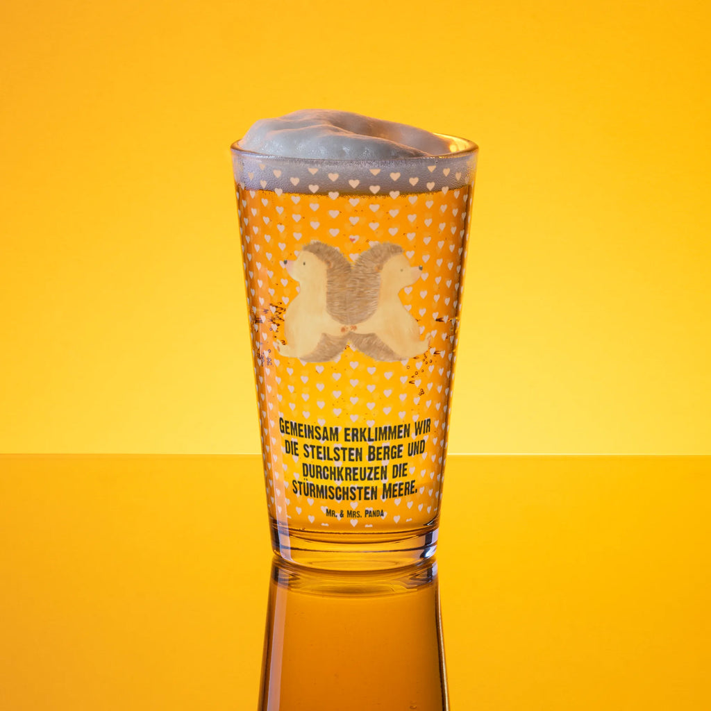 Szklanka do picia premium Jeże trzymające się za łapki Miłość, partner, przyjaciel, przyjaciółka, mąż, żona, wesele, zaręczyny, prośba o rękę, prezent miłosny, rocznica, dzień ślubu