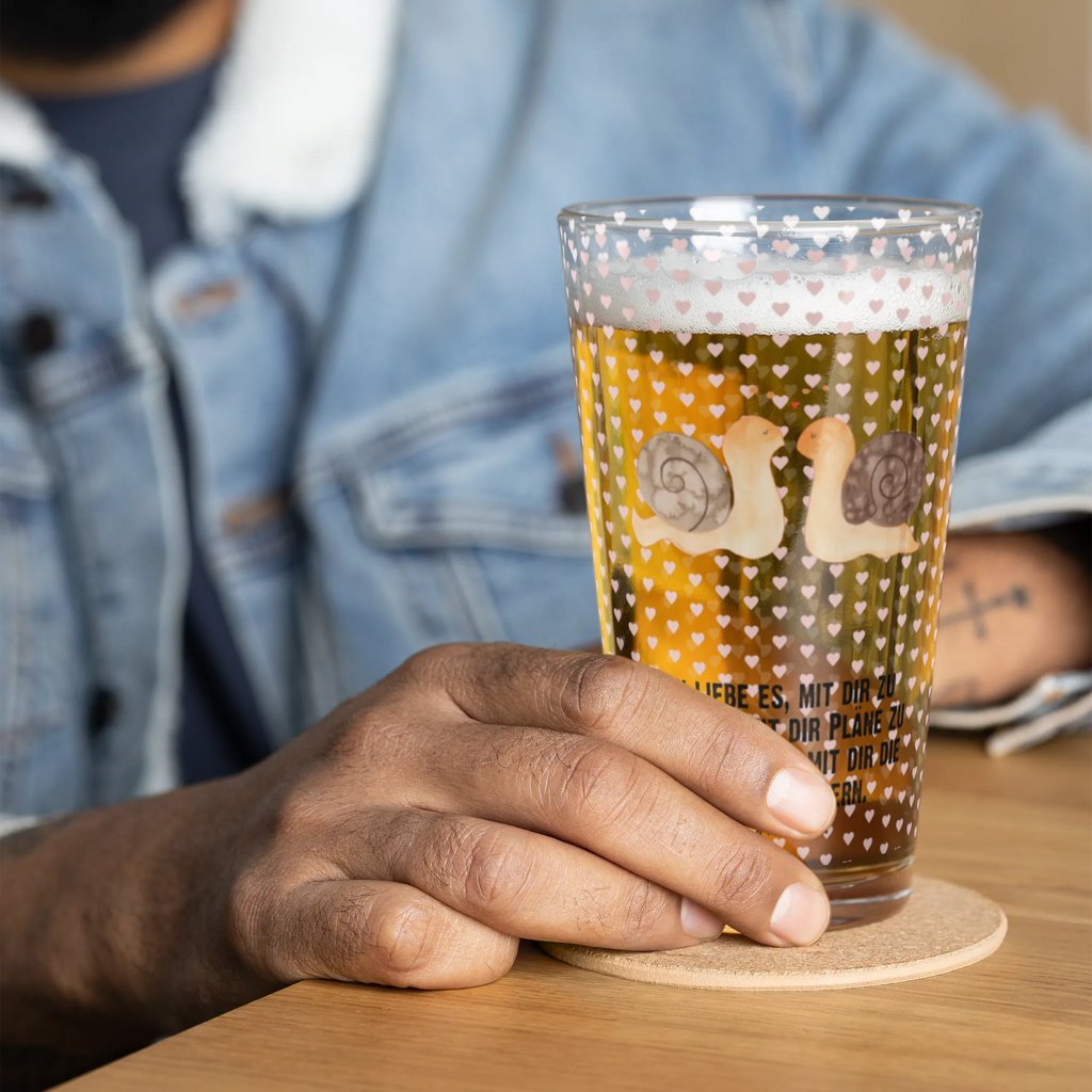 Szklanka do picia premium Miłość ślimaków Miłość, partner, przyjaciel, przyjaciółka, mąż, żona, wesele, zaręczyny, prośba o rękę, prezent miłosny, rocznica, dzień ślubu