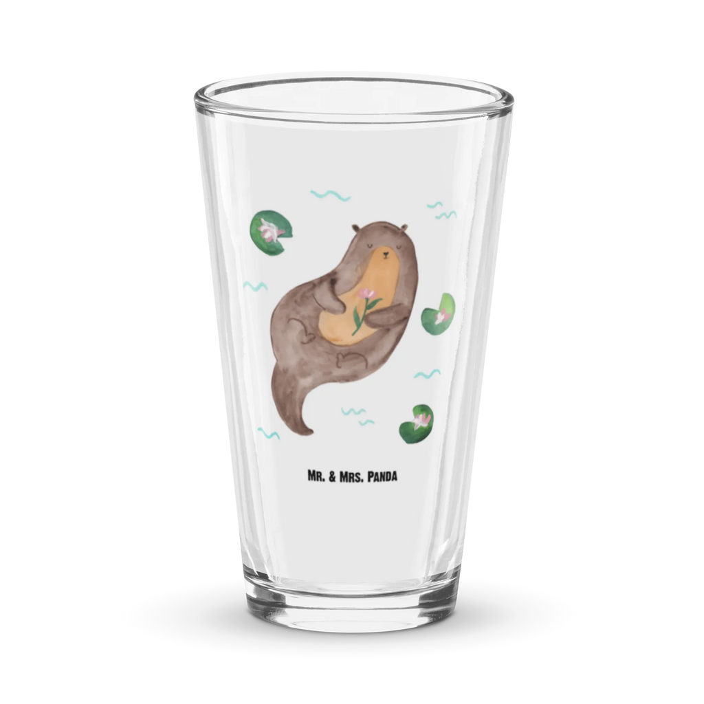 Premium drinking glass otter Water Lily highball glass, tumbler, glass, stemware, premium glassware, drinking glass, pint glass, barware, beer glass, dishwasher safe glass, lead-free crystal glass, water glass, cocktail glass, luxury drinking glass, otter, marten, sea otter, European otter, water mammal, aquatic animal, baby otter, predator, water, otter gifts, animal lover, gift ideas for animal lovers, animal, mammal, water animal, gifts for people in love