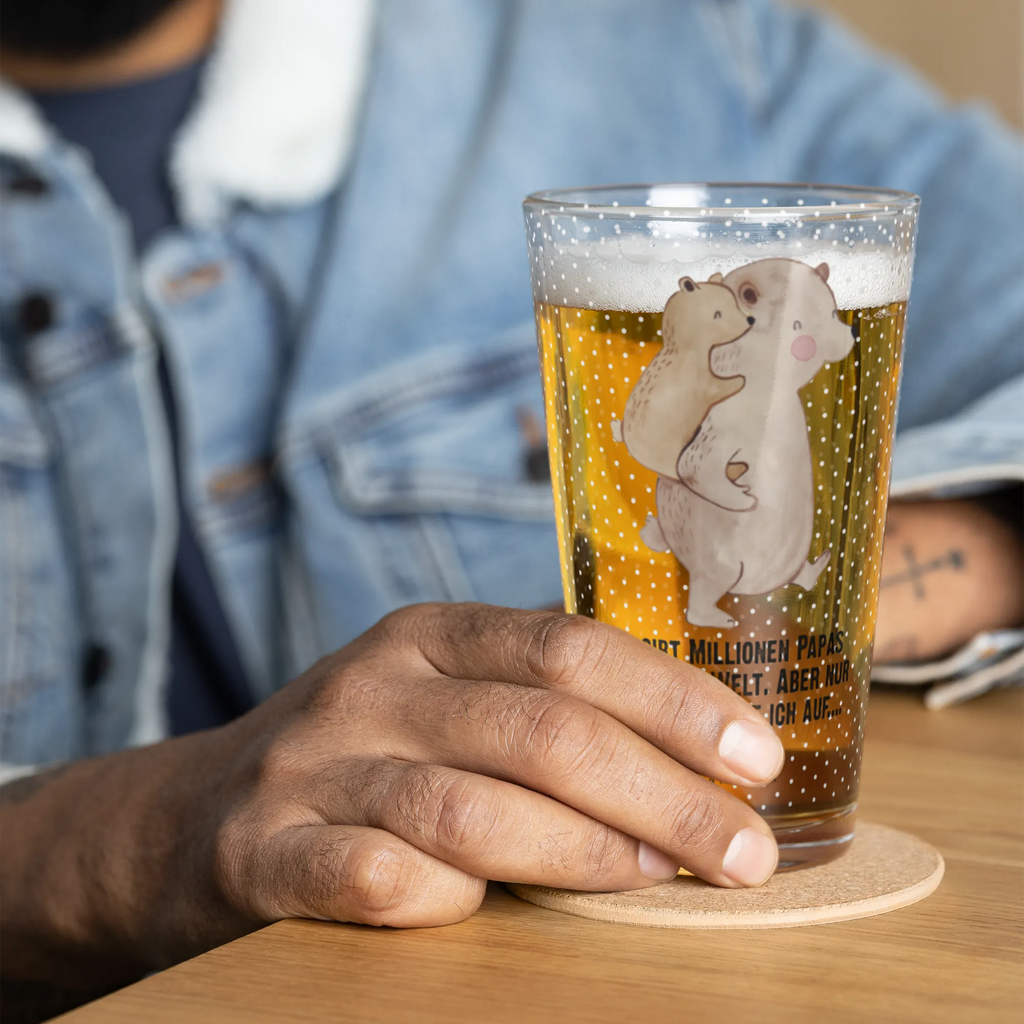 Szklanka do picia premium Tata Niedźwiedź Rodzina, Dzień Ojca, Dzień Matki, brat, siostra, mama, tata, babcia, dziadek