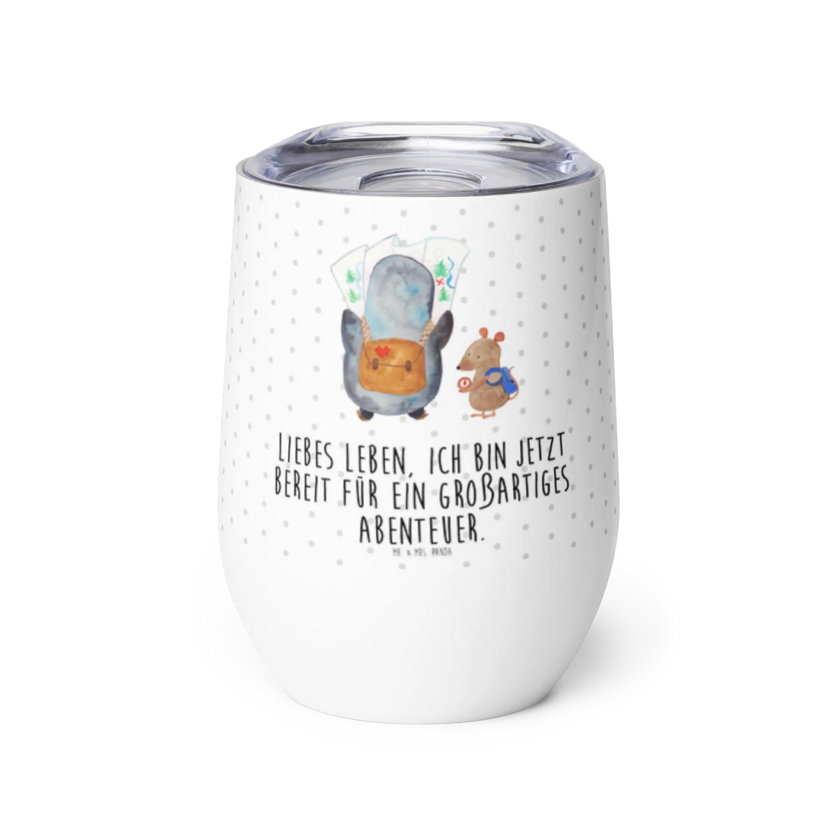 Weinbecher Pinguin & Maus Wanderer Reisebecher, Weintumbler, reise kaffeebecher, Weinbecher, Thermobecher, glühweinbecher, edelstahl thermobecher, glühwein tasse, Isolierbecher, Wein Thermobecher, Thermo Becher, thermosbecher, heißgetränkebecher, motivbecher, edelstahl isolierbecher, Edelstahl Weinbecher, Edelstahlbecher, kaffee tasse, Outdoor Becher, isoliertasse, Pinguin, Wanderlust, Abenteuer, Roadtrip, Pinguine, Wandern, Ausflug, Abenteurer
