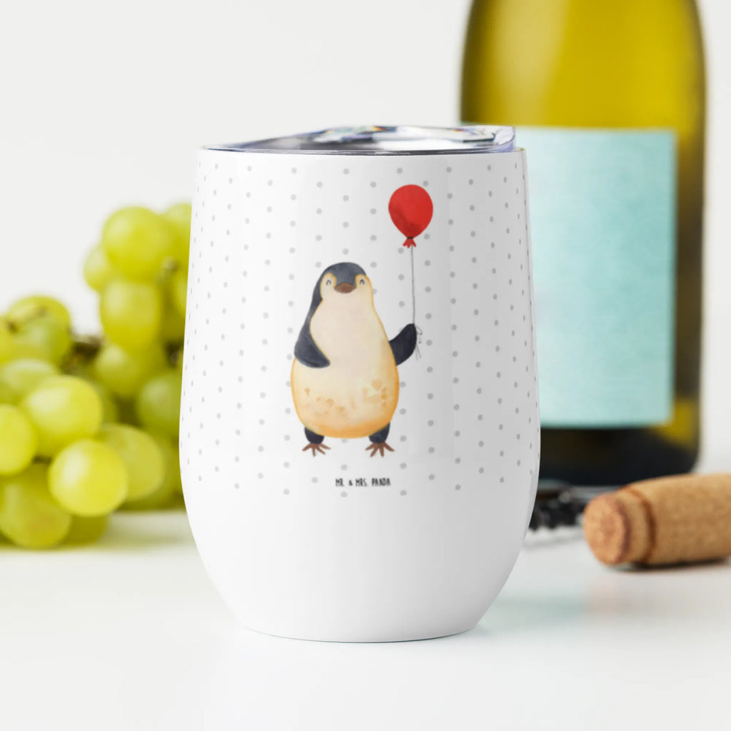 Wine cup Penguin balloon wine travel tumbler, premium wine tumbler, stemless wine glasses, drinking cup, wine goblet, wine tumbler, insulated tumbler, wine glasses, mulled wine cup, hot drinks, portable wine cup, Penguin, North Pole, Winter, Penguins, happiness, new start, love of life, love, motivation, gift girlfriend, gift idea, daydreams, best friend, penguins, balloon, new life