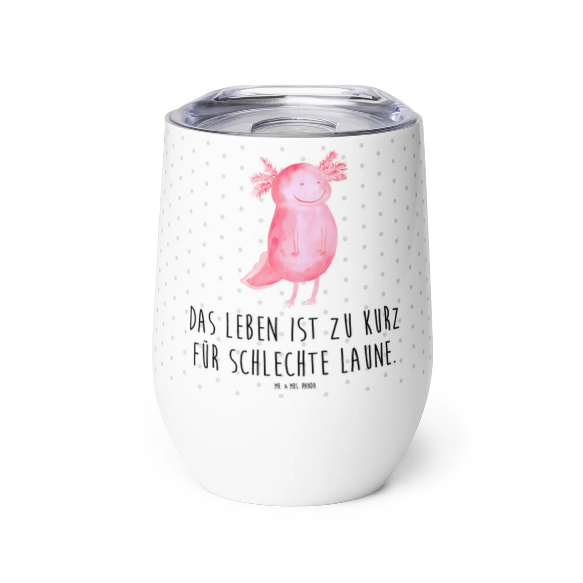 Wine cup axolotl Happy Axelotl, marine animals, Mexican walking fish, salamander, amphibian, tail, good mood