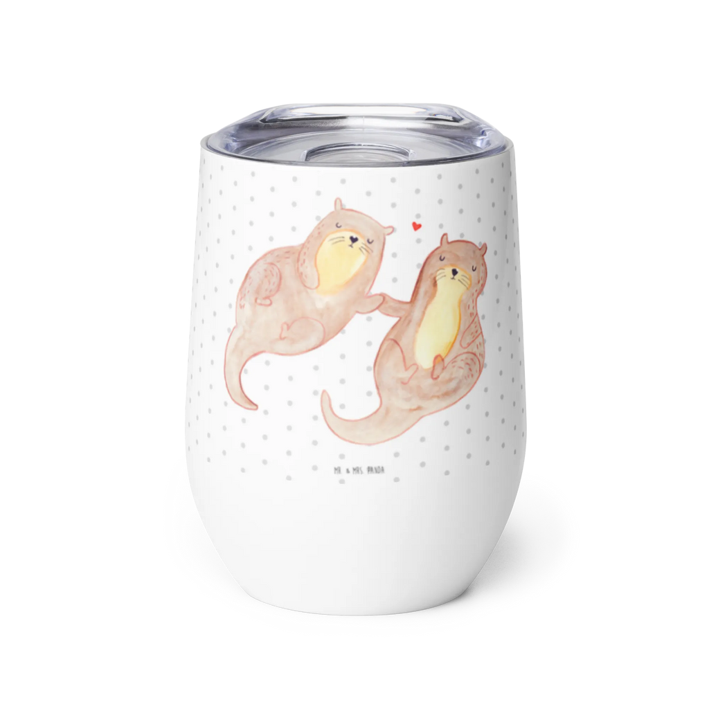 Wine cup otter holding hands wine tumbler, drinking cup, premium wine tumbler, mulled wine cup, insulated tumbler, hot drinks, wine goblet, wine glasses, stemless wine glasses, wine travel tumbler, portable wine cup, otter, marten, sea otter, European otter, water mammal, aquatic animal, baby otter, predator, water, otter gifts, animal lover, gift ideas for animal lovers, animal, mammal, water animal, gifts for people in love, Otter Sea Otter Lake Otter