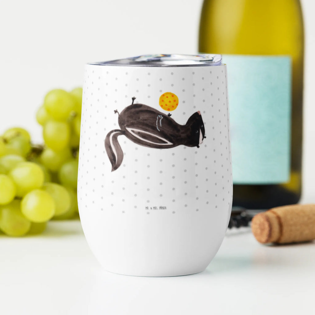 Wine cup skunk ball wine glasses, drinking cup, premium wine tumbler, mulled wine cup, hot drinks, stemless wine glasses, portable wine cup, wine travel tumbler, insulated tumbler, wine tumbler, wine goblet, Skunk, wild animal, skunk, predator, playful, stinky, wisdom, stinker