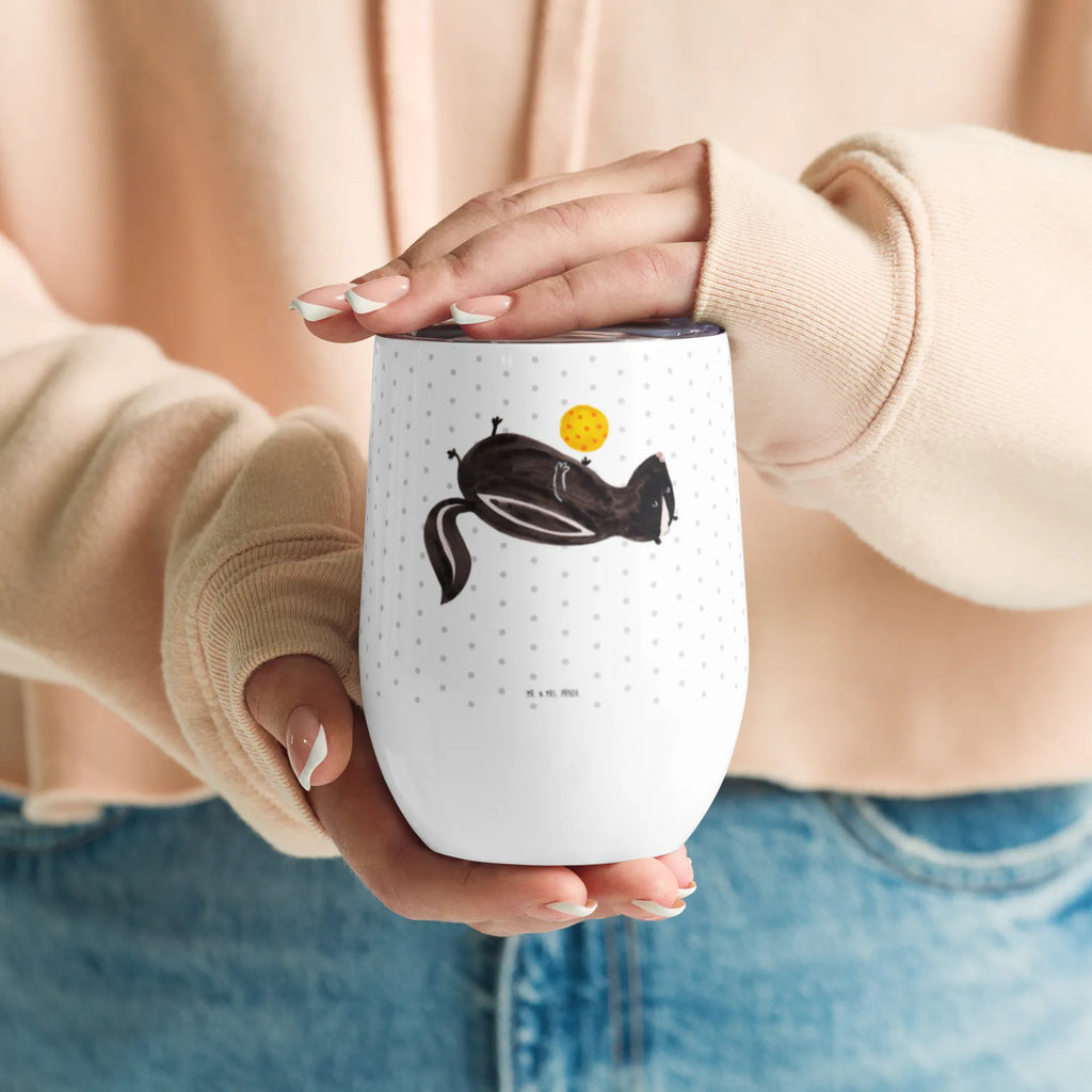 Wine cup skunk ball wine glasses, drinking cup, premium wine tumbler, mulled wine cup, hot drinks, stemless wine glasses, portable wine cup, wine travel tumbler, insulated tumbler, wine tumbler, wine goblet, Skunk, wild animal, skunk, predator, playful, stinky, wisdom, stinker