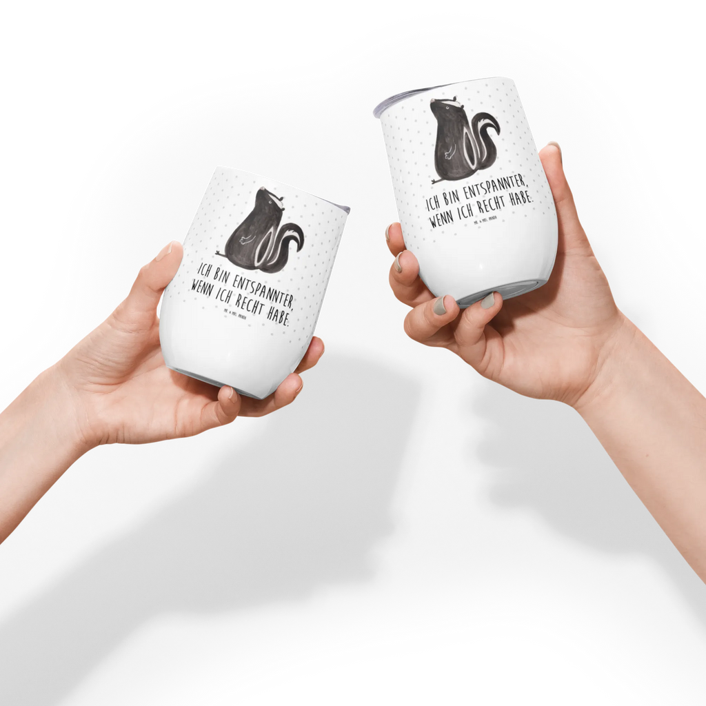 Wine cup skunk Sit portable wine cup, wine tumbler, stemless wine glasses, wine glasses, mulled wine cup, hot drinks, wine travel tumbler, premium wine tumbler, insulated tumbler, drinking cup, wine goblet, Skunk, law, stinky, skunk, wild animal, office, slogan, know-it-all, predator, stinker