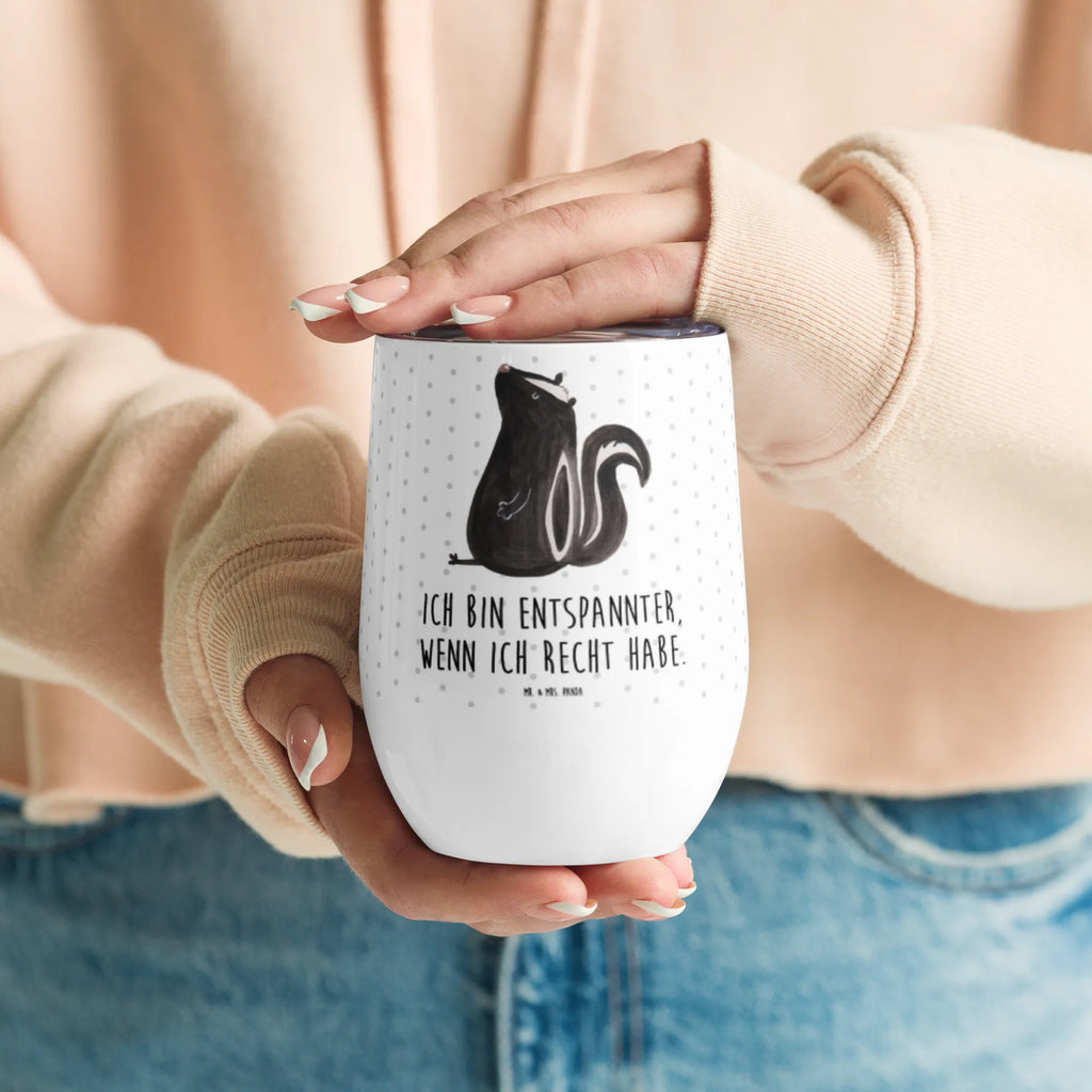 Wine cup skunk Sit portable wine cup, wine tumbler, stemless wine glasses, wine glasses, mulled wine cup, hot drinks, wine travel tumbler, premium wine tumbler, insulated tumbler, drinking cup, wine goblet, Skunk, law, stinky, skunk, wild animal, office, slogan, know-it-all, predator, stinker