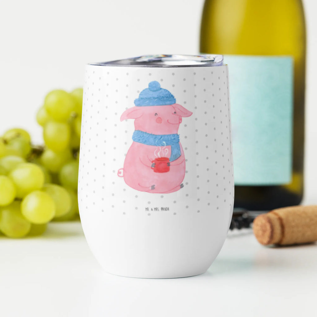 Wine cup piggy Mulled wine mulled wine cup, hot drinks, drinking cup, stemless wine glasses, wine tumbler, premium wine tumbler, insulated tumbler, wine travel tumbler, portable wine cup, wine glasses, wine goblet, Winter, Christmas, Christmas time, snow, mulled wine, Christmas market, saying, drunk