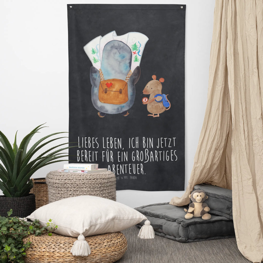 Arrasy Pingwin i Mysz Wędrowcy Kinderzimmer Wand, Schmuck-Wandbehang, Tapisserie, Kinderzimmer Wanddeko, Kinderzimmer Deko, Textil-Kunst, Wanddeko, Wandbehang, Kinderzimmer, Boho, Wand Deko, Tapestry, Wandteppich, Wandtuch, Wandbild, Dekoration, Pinguin, Wanderlust, wandern, Roadtrip, Abenteurer, Ausflug, Pinguine, Abenteuer