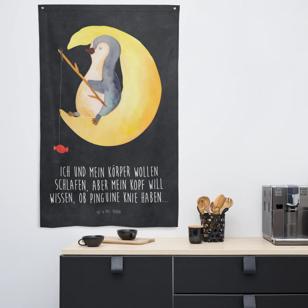 Tapestry Penguin moon Tapestry, Decoration, Wall hanging, Boho, Penguin, North Pole, Winter, Penguins, sleep, falling asleep, guest room, night's rest, insomnia, penguins, bedroom, saying