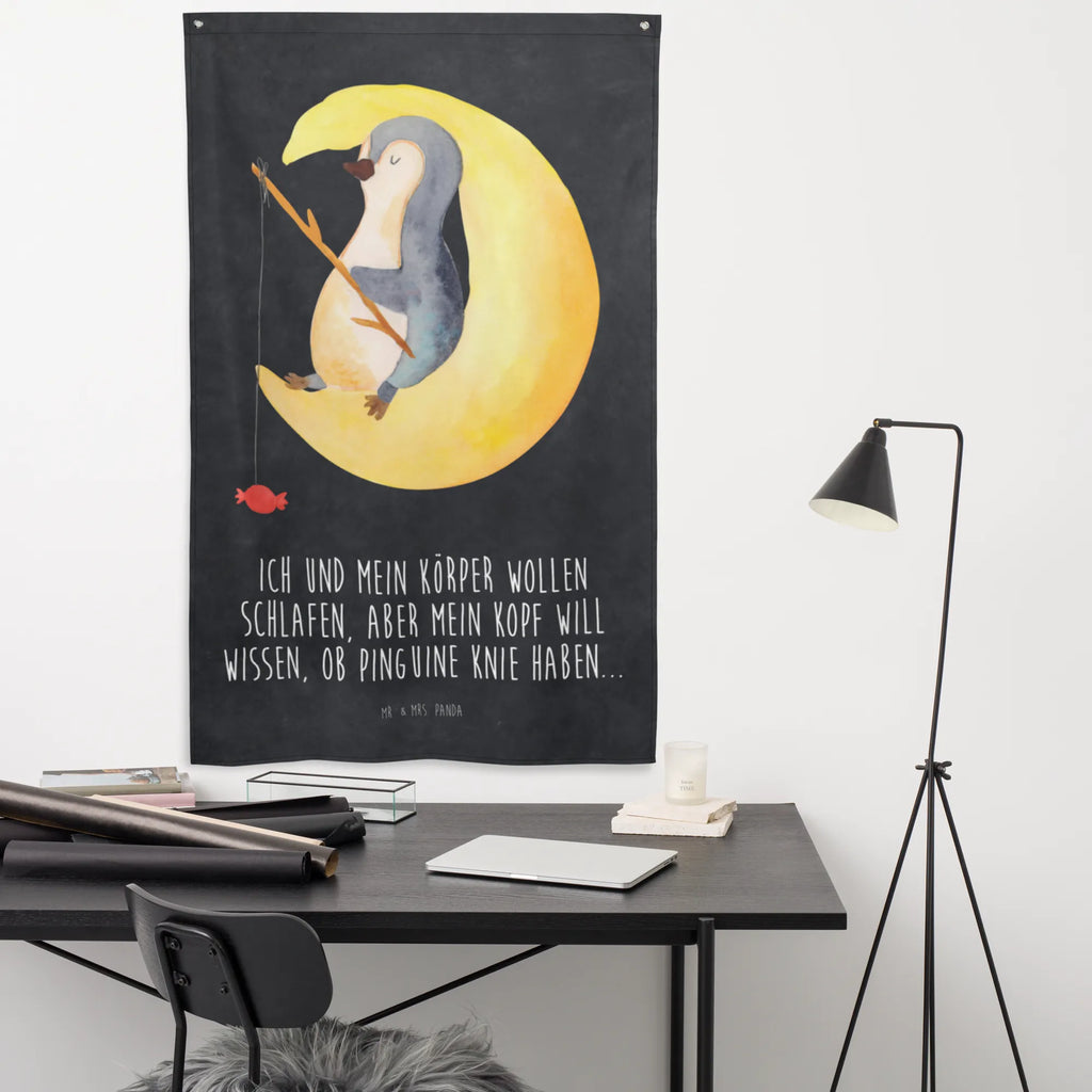Tapestry Penguin moon Tapestry, Decoration, Wall hanging, Boho, Penguin, North Pole, Winter, Penguins, sleep, falling asleep, guest room, night's rest, insomnia, penguins, bedroom, saying