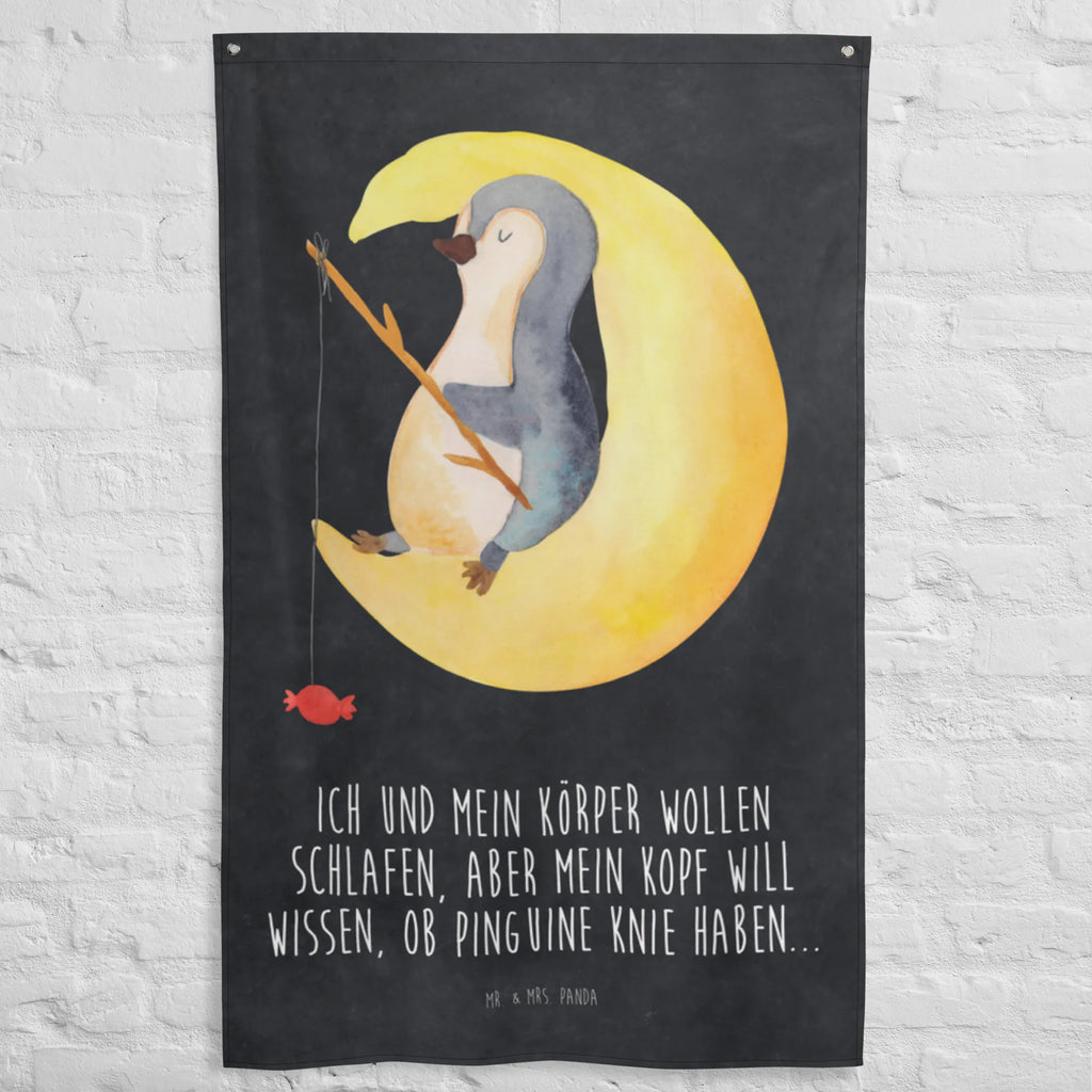 Tapestry Penguin moon Tapestry, Decoration, Wall hanging, Boho, Penguin, North Pole, Winter, Penguins, sleep, falling asleep, guest room, night's rest, insomnia, penguins, bedroom, saying