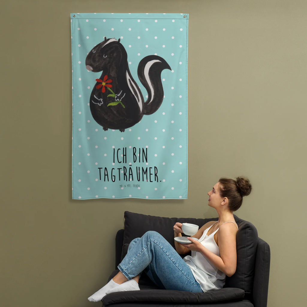 Tapestry skunk flower Tapestry, Dekoration, Textil-Kunst, Boho, Kinderzimmer Wand, Kinderzimmer Wanddeko, Wand Deko, Kinderzimmer Deko, Wanddeko, Tapisserie, Wandbehang, Kinderzimmer, Wandtuch, Schmuck-Wandbehang, Wandteppich, Wandbild, Stinktier, Skunk, Raubtier, Stinker, Träume, verträumt, Dreams, Tagträumer, Wildtier, Stinki
