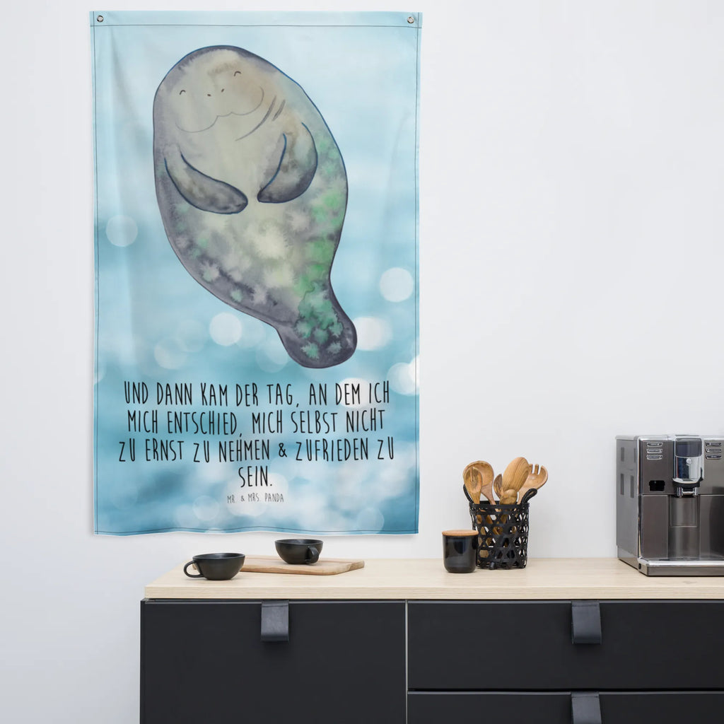 Tapestry manatee happy Boho, Tapestry, Decoration, Wall hanging, Seafood, aquatic animals, ocean, sea, fish, shells, corals, reef, whale, narwhal, sea urchin, lobster, platypus, turtle, manatee, crocodile, orca, shrimp, gifts for seafood lovers, water world, underwater animals, underwater world, vacation, deep sea, seafood fans, gift ideas, seafood decoration, seafood posters, Carefulness, Manatees, Manatee, New beginning, Satisfaction, Girlfriend, Lovesickness, Respect, New start, Self-love