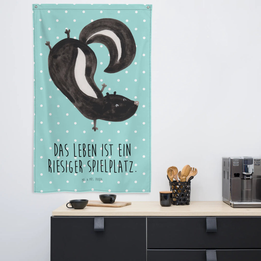 Tapestry skunk handstand Tapestry, Boho, Wall hanging, Decoration, Skunk, playground, playful, skunk, child, wild animal, stink, predator