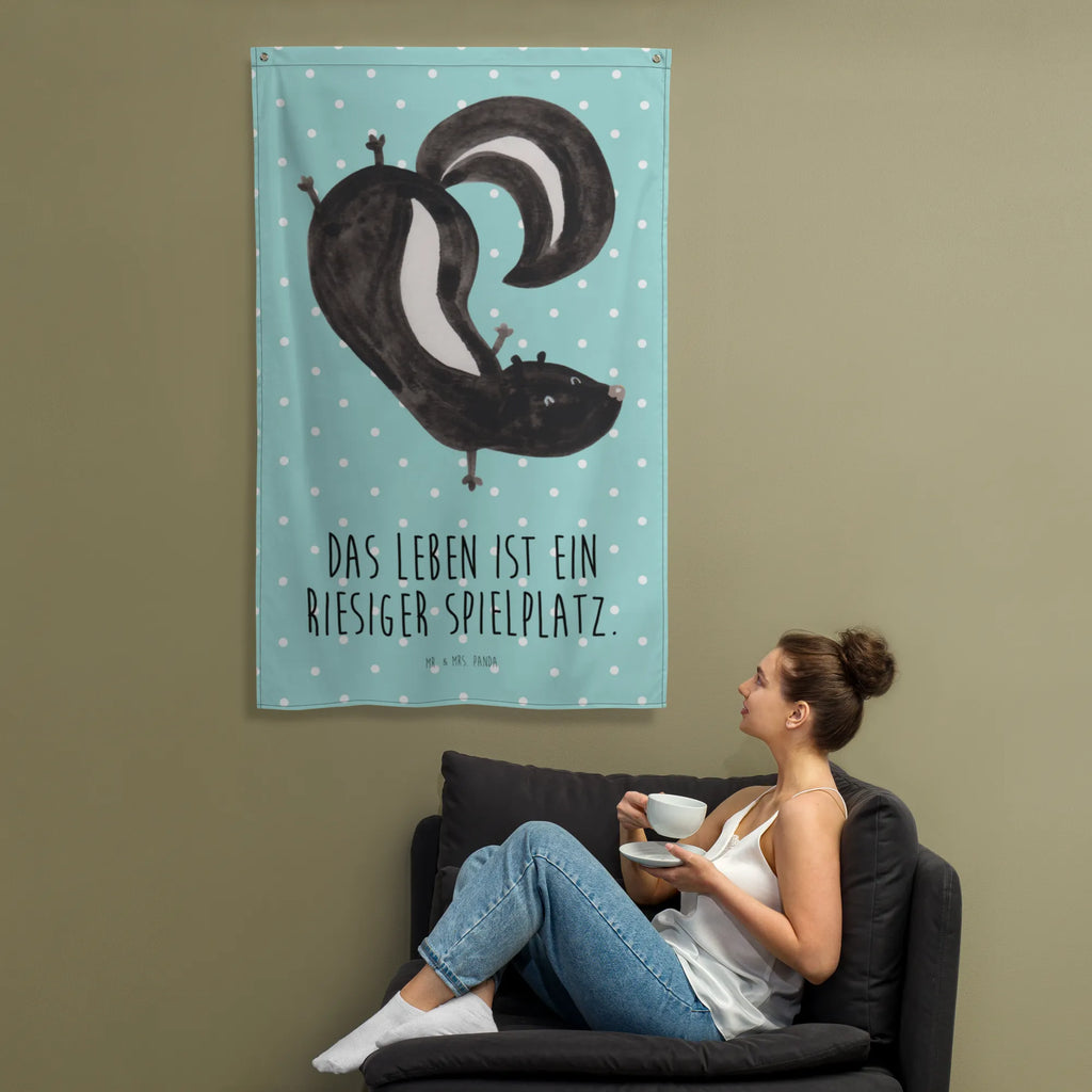 Tapestry skunk handstand Tapestry, Boho, Wall hanging, Decoration, Skunk, playground, playful, skunk, child, wild animal, stink, predator