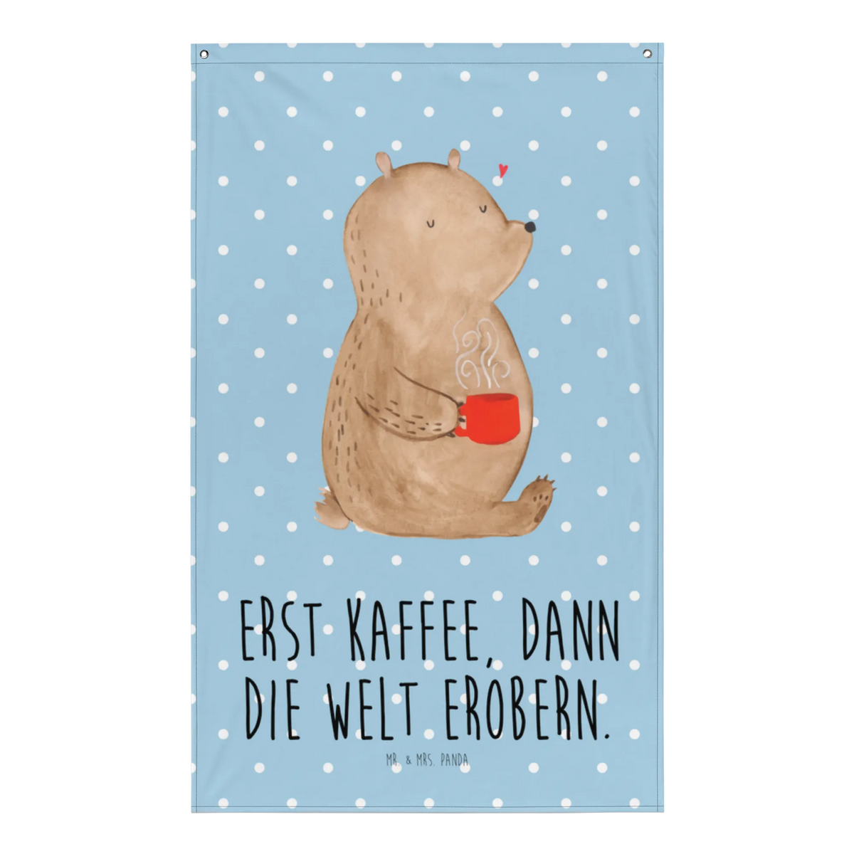 Tapestry bear Coffee teddy bear, cuddly toy, conquer the world, save the world, bears, good morning, morning routine