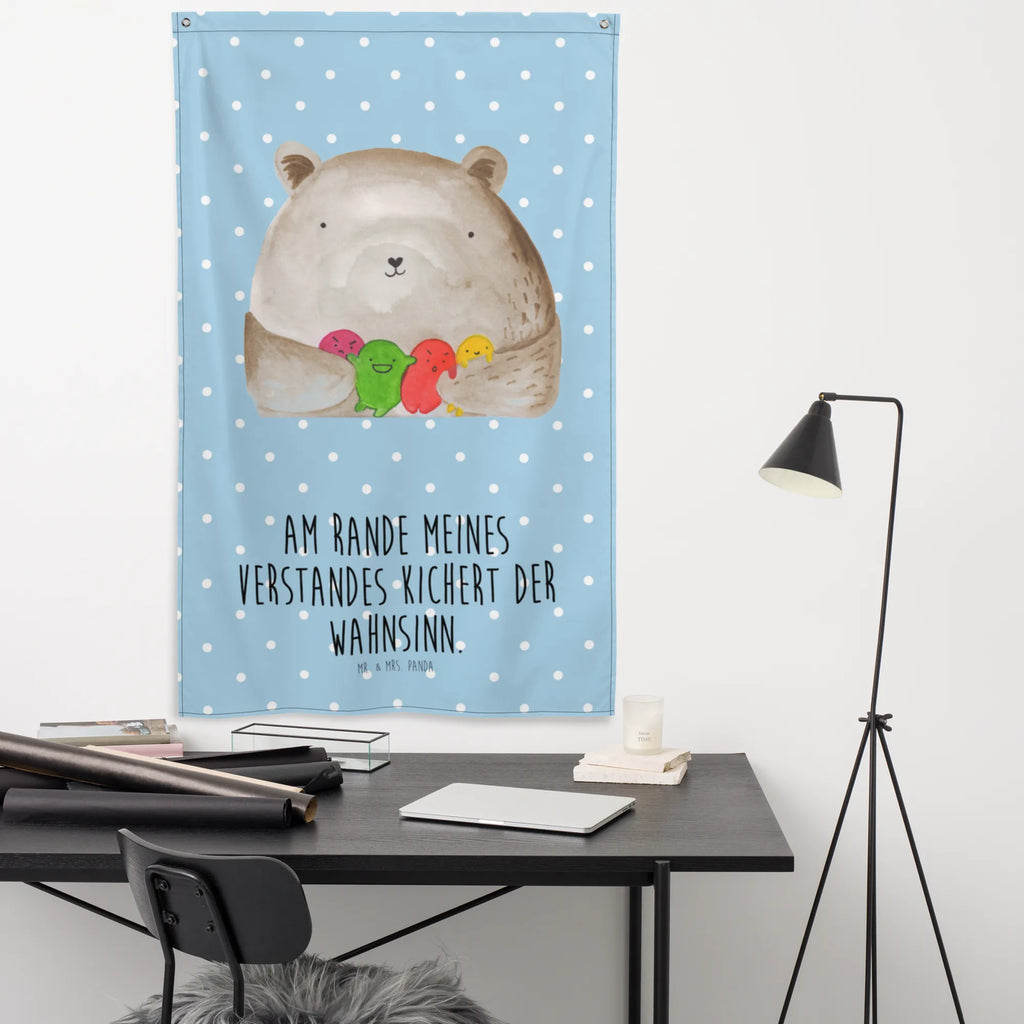 Wandteppich Bär Gefühl Kinderzimmer, Wandtuch, Textil-Kunst, Wandteppich, Wandbehang, Wand Deko, Dekoration, Schmuck-Wandbehang, Kinderzimmer Wand, Tapestry, Kinderzimmer Wanddeko, Tapisserie, Boho, Wanddeko, Wandbild, Kinderzimmer Deko, Bär, Teddy, Teddybär, Verrückt, Wahnsinn, Durchgedreht