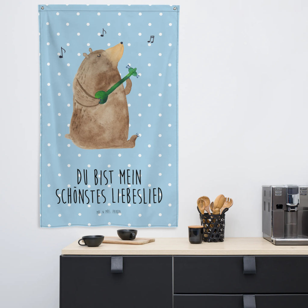 Wandteppich Bär Lied Wandbehang, Kinderzimmer Deko, Kinderzimmer Wand, Wandtuch, Wandteppich, Boho, Kinderzimmer Wanddeko, Tapestry, Wandbild, Textil-Kunst, Wand Deko, Schmuck-Wandbehang, Tapisserie, Teddy, Bär, Teddybär, Lied, Liebeslied, Valentine, Song, Partner, Geschenk, Herz, Liebe, Bärchen, Freundin, Valentinstag, Bear, Frau, Spruch