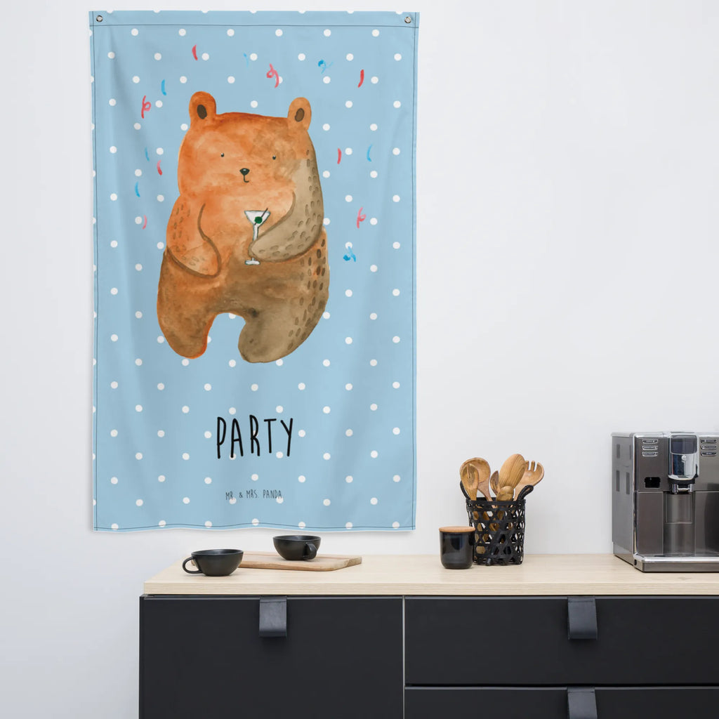 Wandteppich Bär Party Tapestry, Wandtuch, Boho, Wand Deko, Wandbild, Wandteppich, Kinderzimmer Wanddeko, Wandbehang, Textil-Kunst, Kinderzimmer Wand, Tapisserie, Kinderzimmer Deko, Schmuck-Wandbehang, Teddy, Bär, Teddybär, Geschenk, Geburtstag, Gute Laune, Abfeiern, Feiern, Party, Lustig, Mitbringsel, Geburtstagsgeschenk