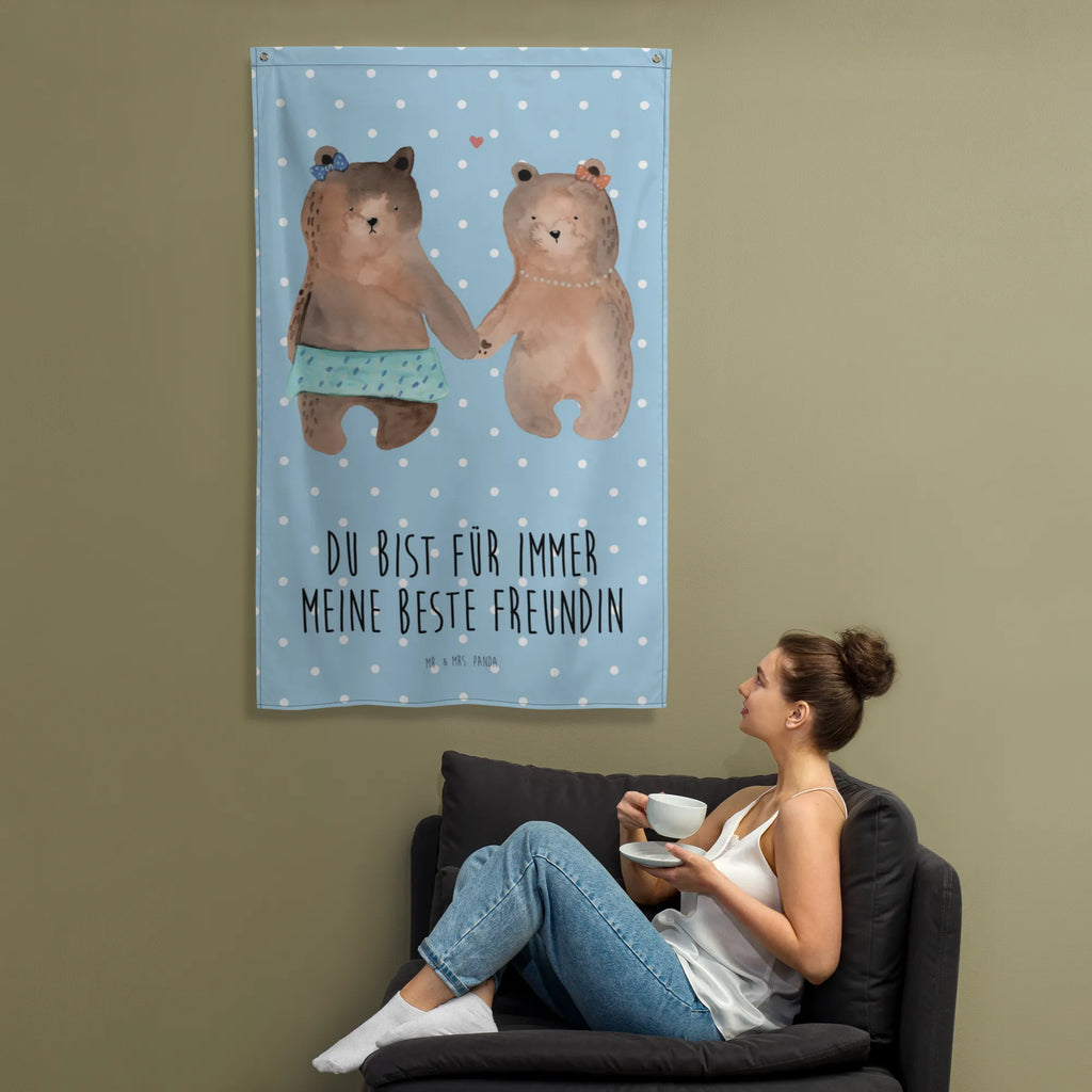 Arrasy Niedźwiedź przyjaciółka Schmuck-Wandbehang, Wandteppich, Wand Deko, Wandbehang, Tapisserie, Boho, Textil-Kunst, Kinderzimmer Wanddeko, Kinderzimmer Deko, Wandbild, Tapestry, Wandtuch, Kinderzimmer Wand, Teddy, Bär, Teddybär, Bär Freundin Beste Freund Liebe Liebesbeweis Verliebt Kumpel Kumpeliene