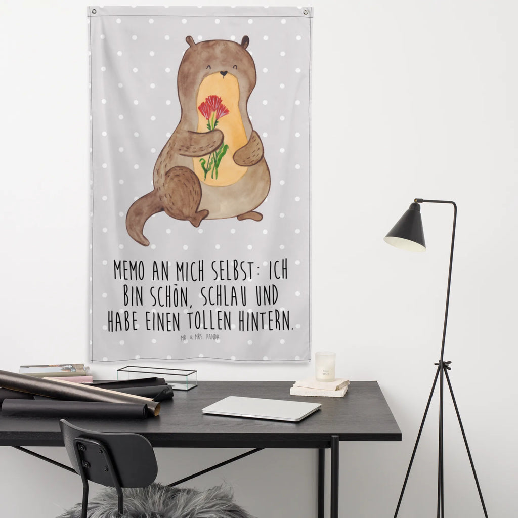 Tapestry otter Bunch of flowers Tapestry, Decoration, Wall hanging, Boho, otter, marten, sea otter, European otter, water mammal, aquatic animal, baby otter, predator, water, otter gifts, animal lover, gift ideas for animal lovers, animal, mammal, water animal, gifts for people in love, Otter Sea Otter Lake Otter