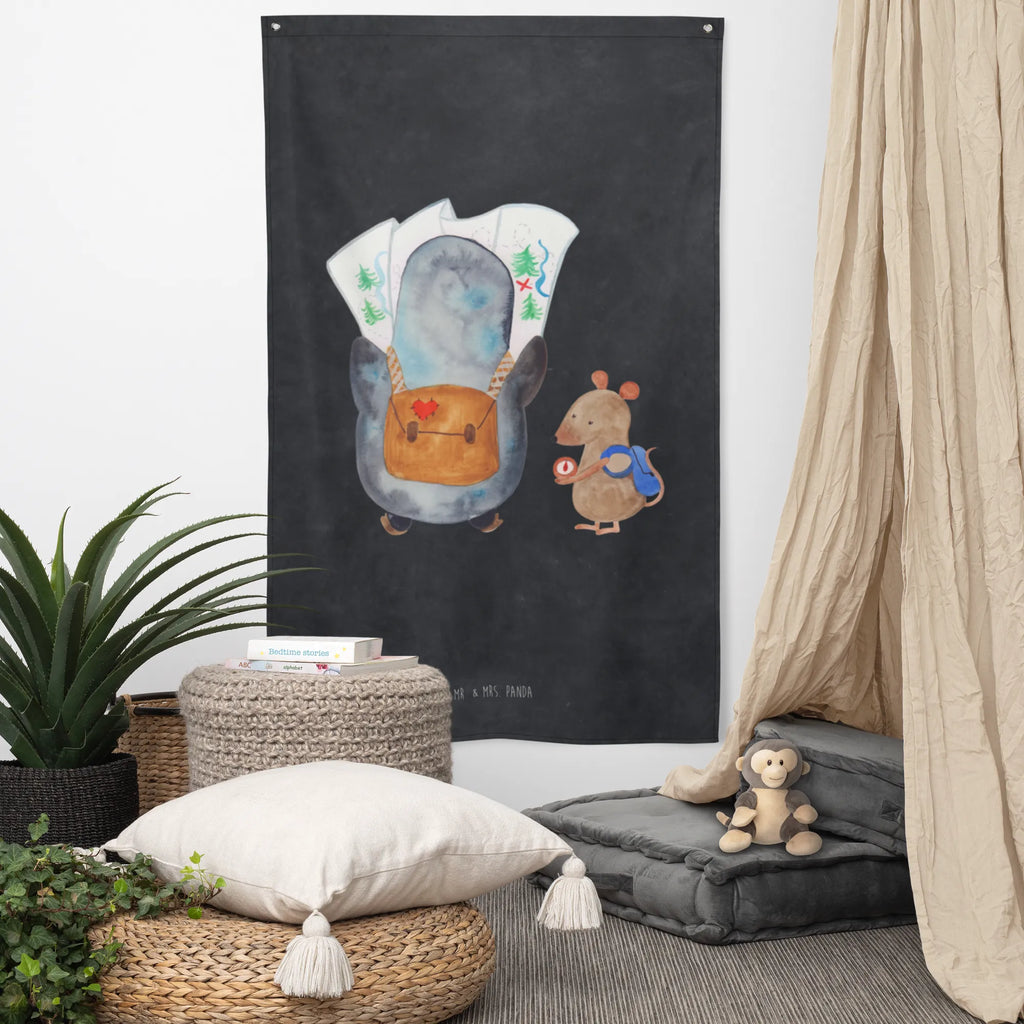 Arrasy Pingwin i Mysz Wędrowcy Kinderzimmer Wand, Schmuck-Wandbehang, Tapisserie, Kinderzimmer Wanddeko, Kinderzimmer Deko, Textil-Kunst, Wanddeko, Wandbehang, Kinderzimmer, Boho, Wand Deko, Tapestry, Wandteppich, Wandtuch, Wandbild, Dekoration, Pinguin, Wanderlust, wandern, Roadtrip, Abenteurer, Ausflug, Pinguine, Abenteuer