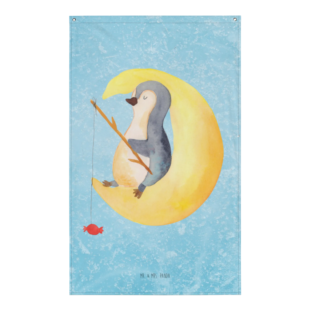 Tapestry Penguin moon Tapestry, Decoration, Wall hanging, Boho, Penguin, North Pole, Winter, Penguins, sleep, falling asleep, guest room, night's rest, insomnia, penguins, bedroom, saying