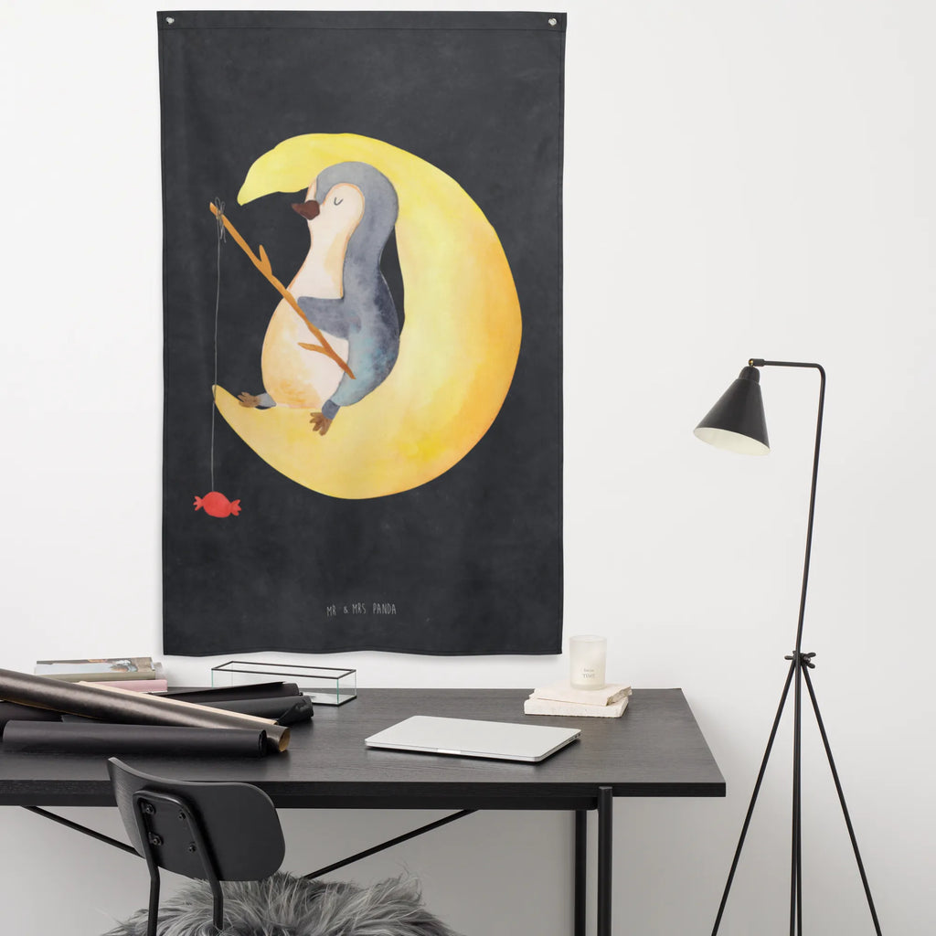 Tapestry Penguin moon Tapestry, Decoration, Wall hanging, Boho, Penguin, North Pole, Winter, Penguins, sleep, falling asleep, guest room, night's rest, insomnia, penguins, bedroom, saying