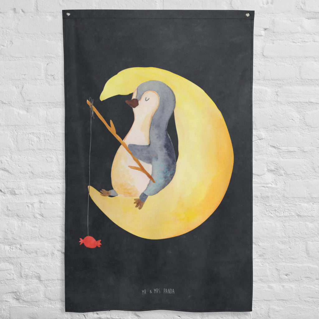 Tapestry Penguin moon Tapestry, Decoration, Wall hanging, Boho, Penguin, North Pole, Winter, Penguins, sleep, falling asleep, guest room, night's rest, insomnia, penguins, bedroom, saying