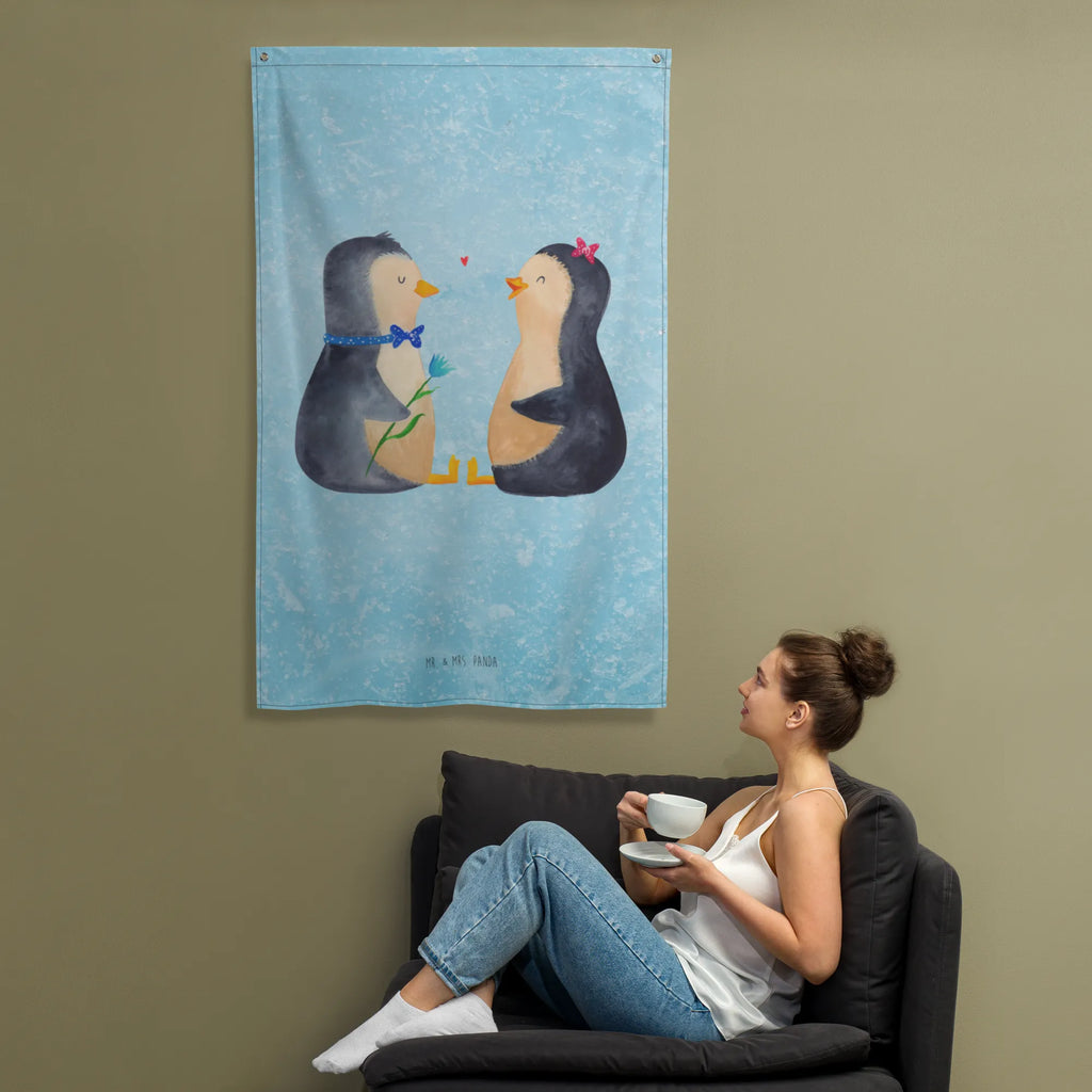 Tapestry Penguin pair Wandbild, Kinderzimmer, Wand Deko, Dekoration, Boho, Wanddeko, Wandbehang, Kinderzimmer Wand, Kinderzimmer Wanddeko, Schmuck-Wandbehang, Textil-Kunst, Kinderzimmer Deko, Tapestry, Tapisserie, Wandtuch, Wandteppich, Pinguin, Pinguine, Hochzeitstag, Hochzeit, Liebesbeweis, Liebe, Verlobung, Jahrestag, große Liebe, Hochzeitsgeschenk, Liebesgeschenk, Traumpaar, Liebespaar