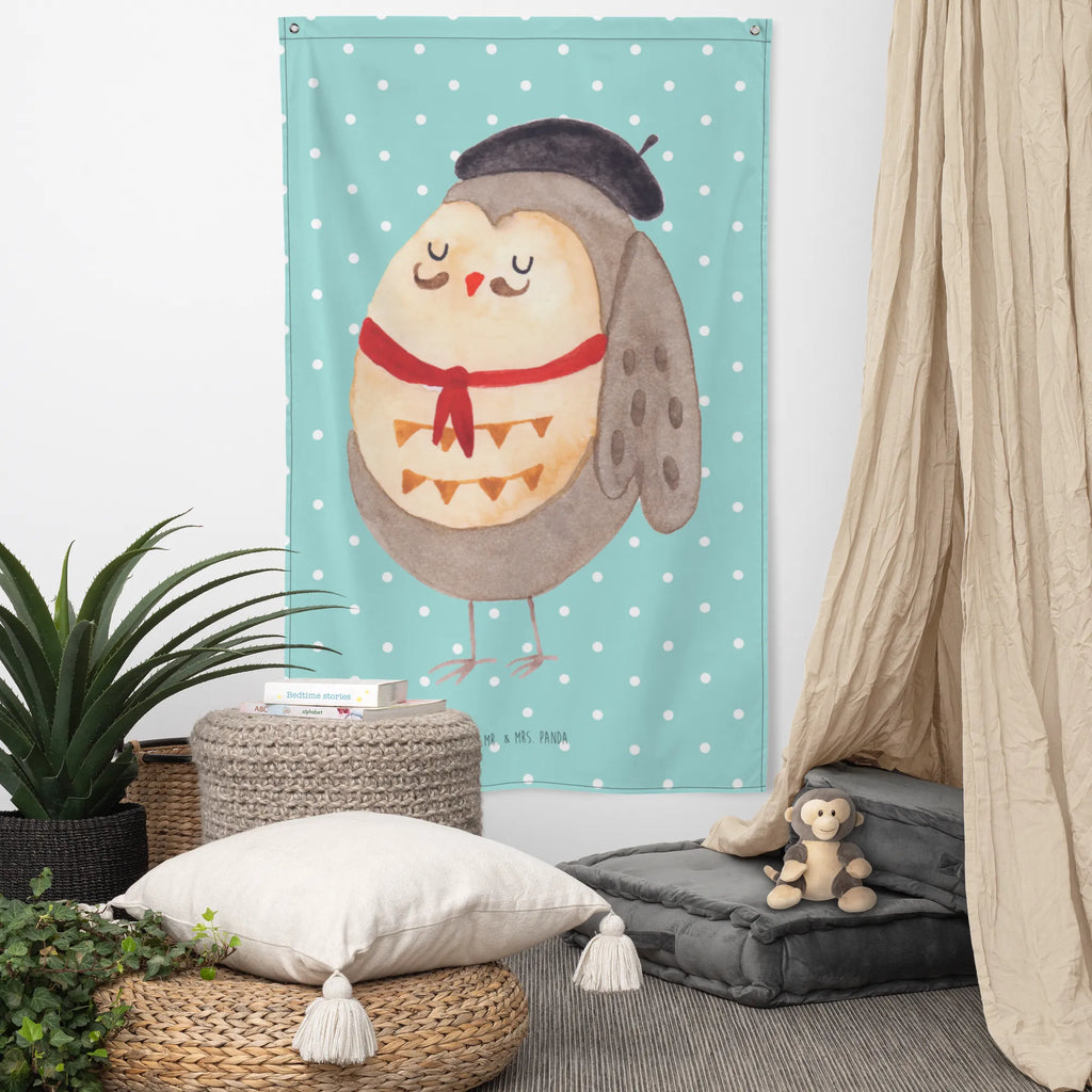 Tapestry Owl France Wall hanging, Tapestry, Decoration, Boho, owl, forest animal, bird, nocturnal, gift ideas, birthday present, illustrated, funny, romantic gift, owl decor, Say French, La vie est belle, Owl, hibou, Owls, Life is beautiful, France, Owl decoration, Say beautiful