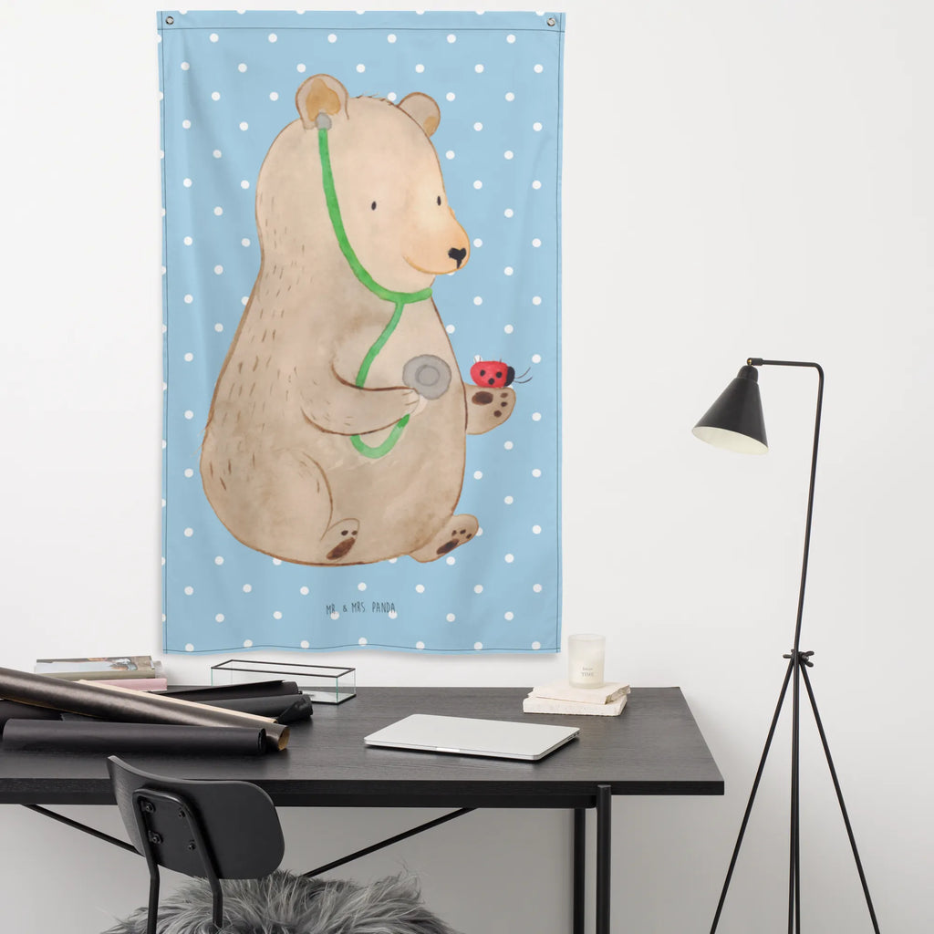 Wandteppich Bär Arzt Tapisserie, Wandteppich, Tapestry, Wandbehang, Wandbild, Kinderzimmer Wand, Kinderzimmer Deko, Textil-Kunst, Wand Deko, Wandtuch, Kinderzimmer Wanddeko, Boho, Schmuck-Wandbehang, Teddy, Bär, Teddybär, Arzt, Professor, Ärztin, Professorin, Doktorin, Doktor