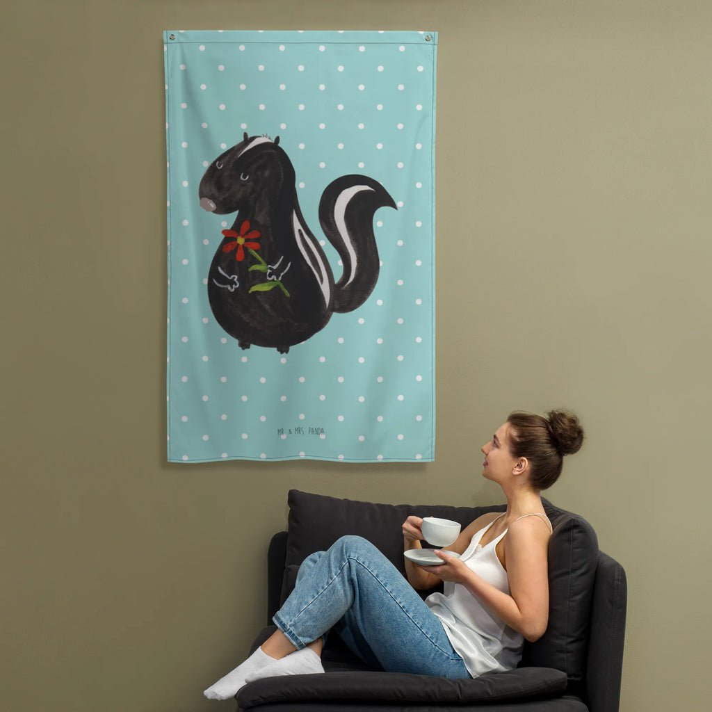 Tapestry skunk flower Tapestry, Dekoration, Textil-Kunst, Boho, Kinderzimmer Wand, Kinderzimmer Wanddeko, Wand Deko, Kinderzimmer Deko, Wanddeko, Tapisserie, Wandbehang, Kinderzimmer, Wandtuch, Schmuck-Wandbehang, Wandteppich, Wandbild, Stinktier, Skunk, Raubtier, Stinker, Träume, verträumt, Dreams, Tagträumer, Wildtier, Stinki